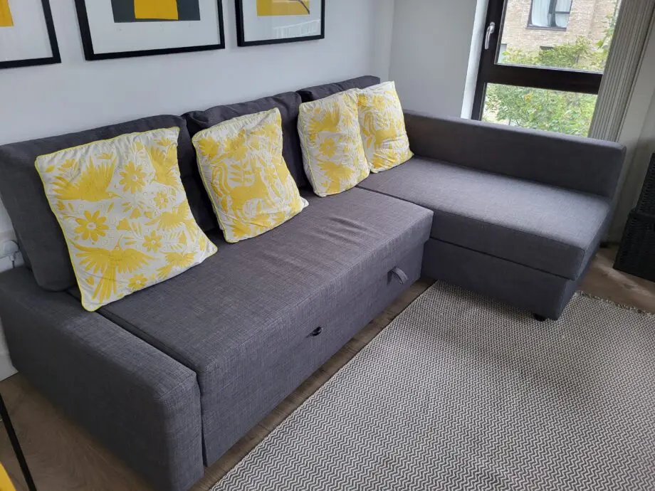 Ikea FRIHETEN Corner sofa-bed with storage, Skiftebo dark grey