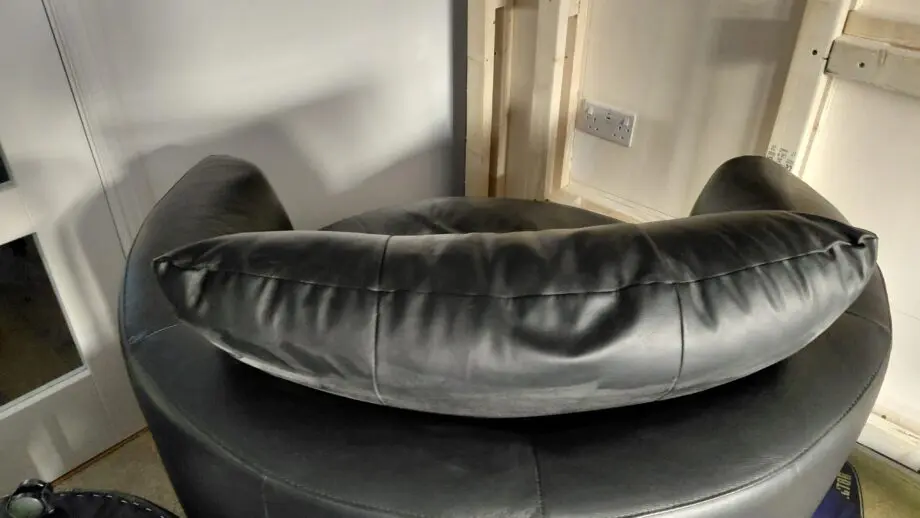 3 piece black leather sofa
