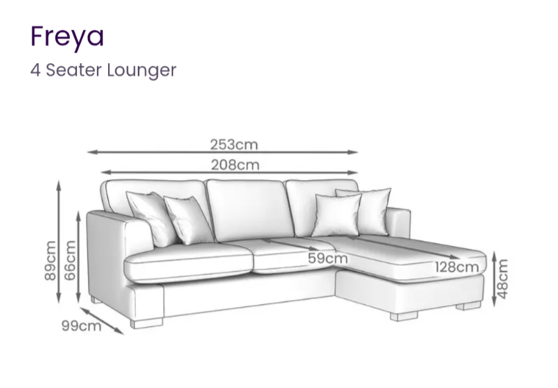 DFS 4 seater lounger with interchangeable sides