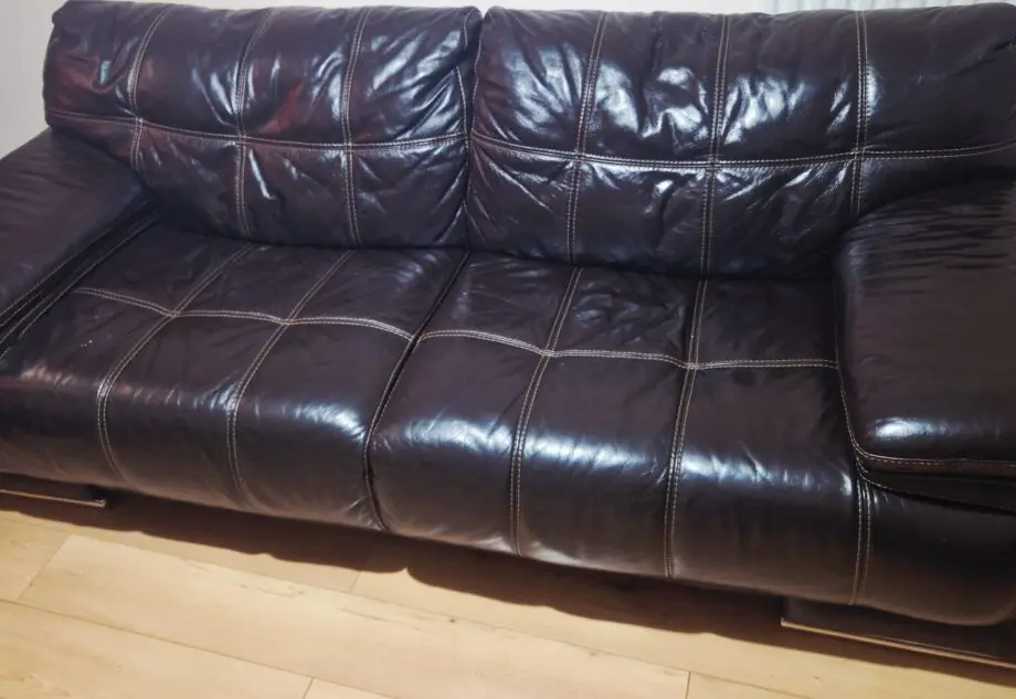 Sofology BERGAMO 3 SEATER SOFA in VERONA BROWN - TAN CONTRAST STITCH