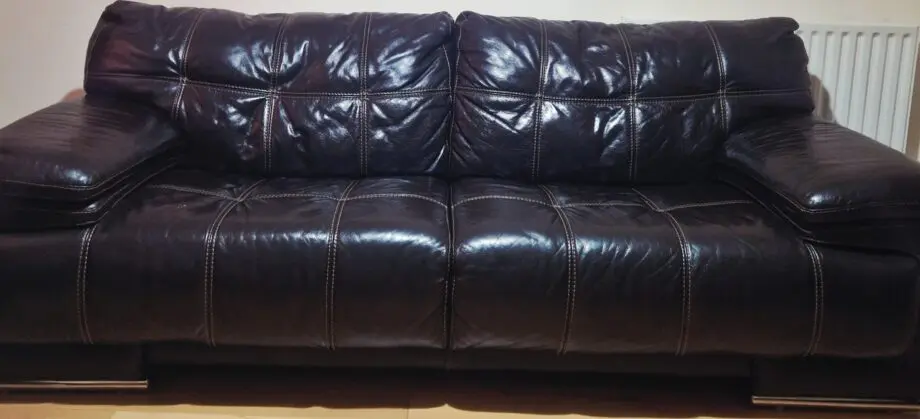 Sofology BERGAMO 3 SEATER SOFA in VERONA BROWN - TAN CONTRAST STITCH
