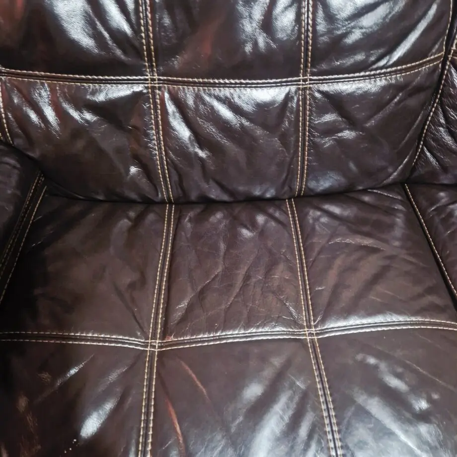 Sofology BERGAMO 3 SEATER SOFA in VERONA BROWN - TAN CONTRAST STITCH