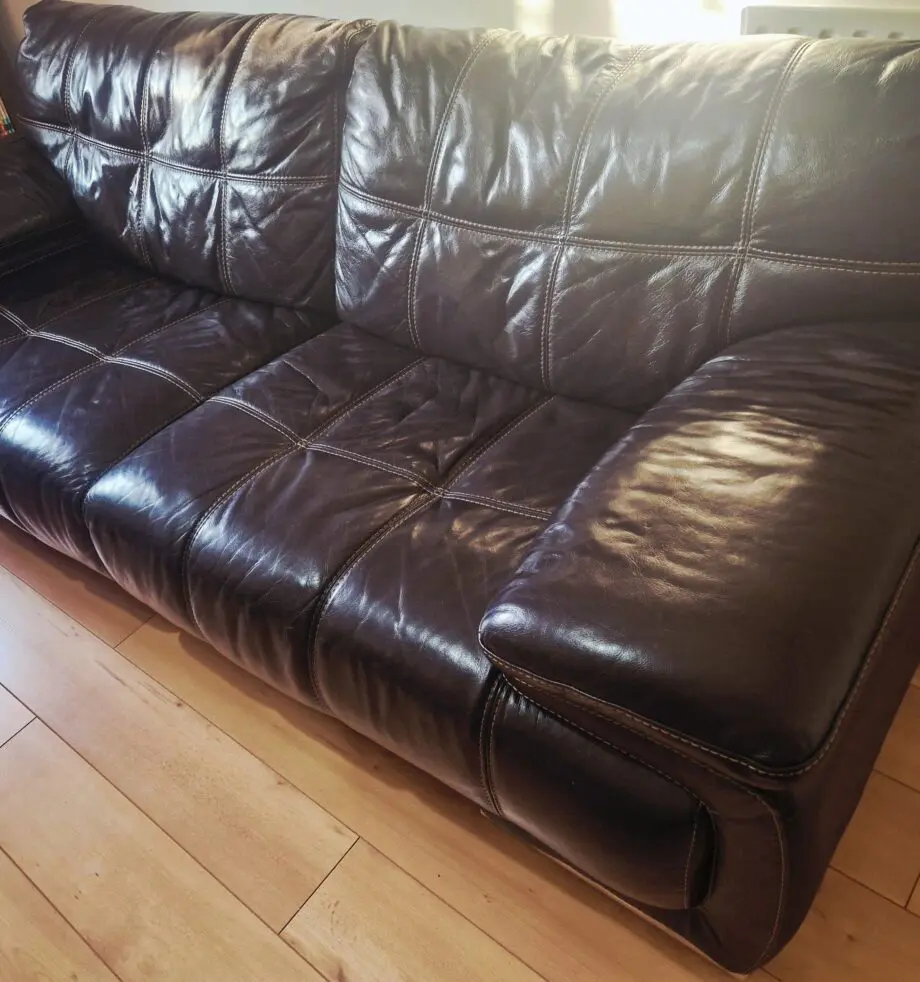Sofology BERGAMO 3 SEATER SOFA in VERONA BROWN - TAN CONTRAST STITCH