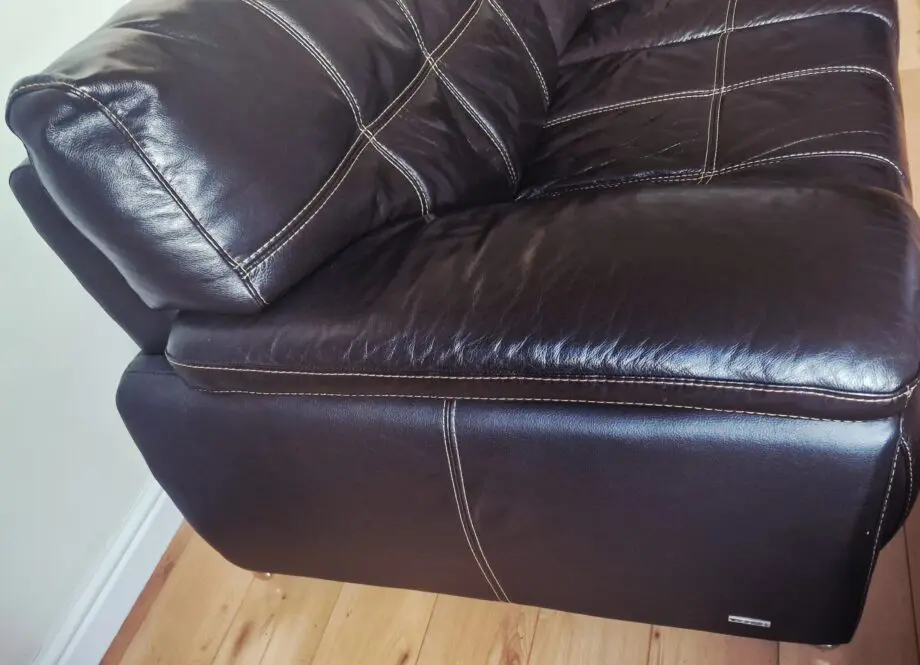 Sofology BERGAMO 3 SEATER SOFA in VERONA BROWN - TAN CONTRAST STITCH