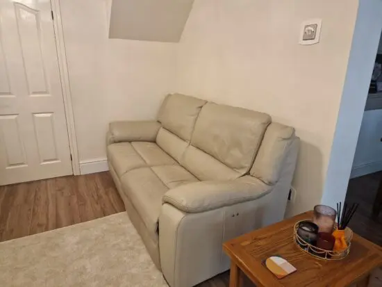 Harvey's Leather electric reclining 3 seater and 2 electric reclining chairs