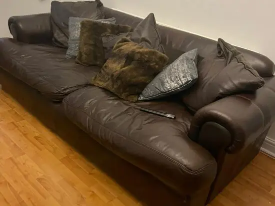 4 Piece Brown Leather Sofa Set