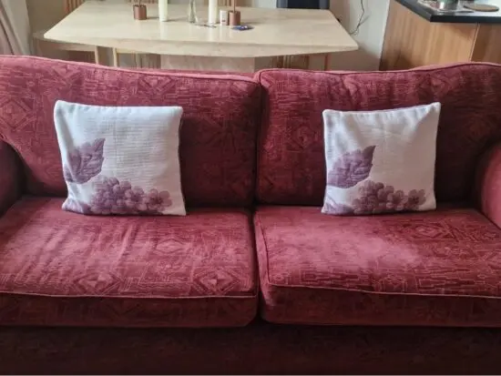 Maroon 3+2 seater sofa
