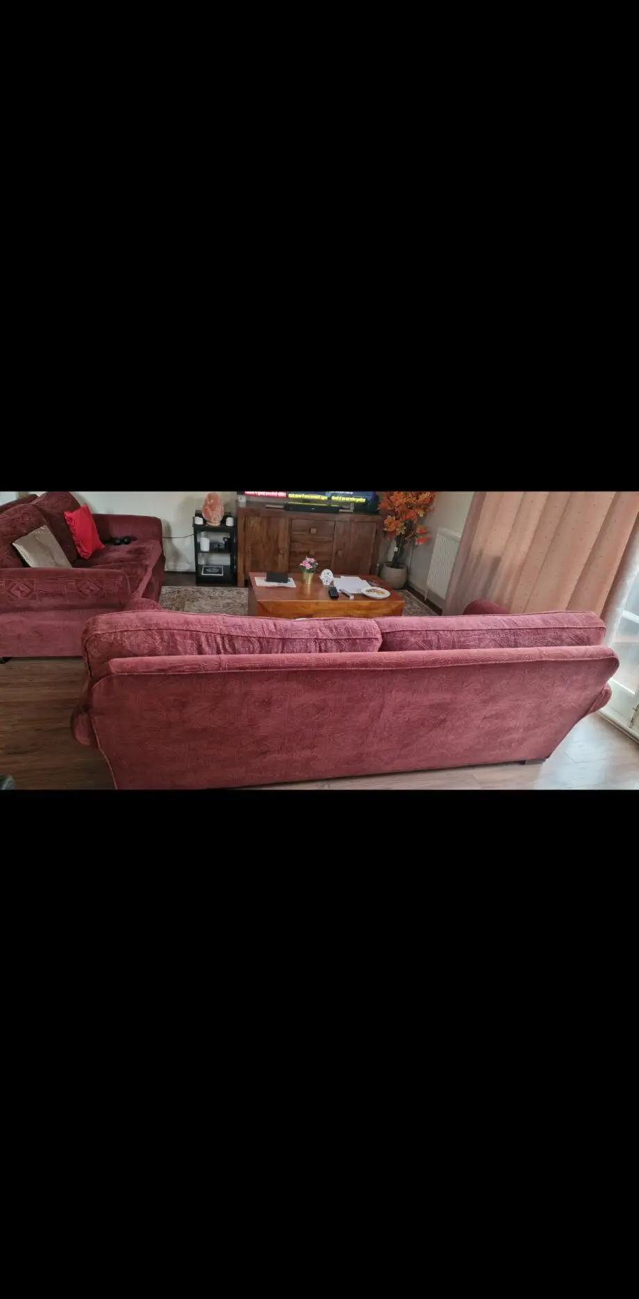 Maroon 3+2 seater sofa