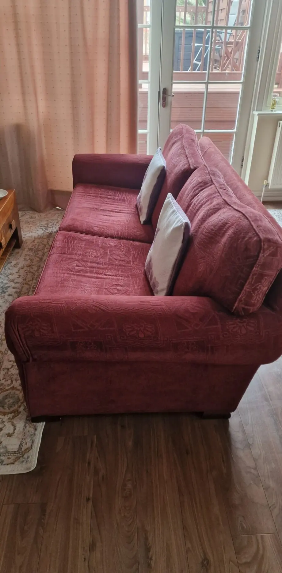 Maroon 3+2 seater sofa