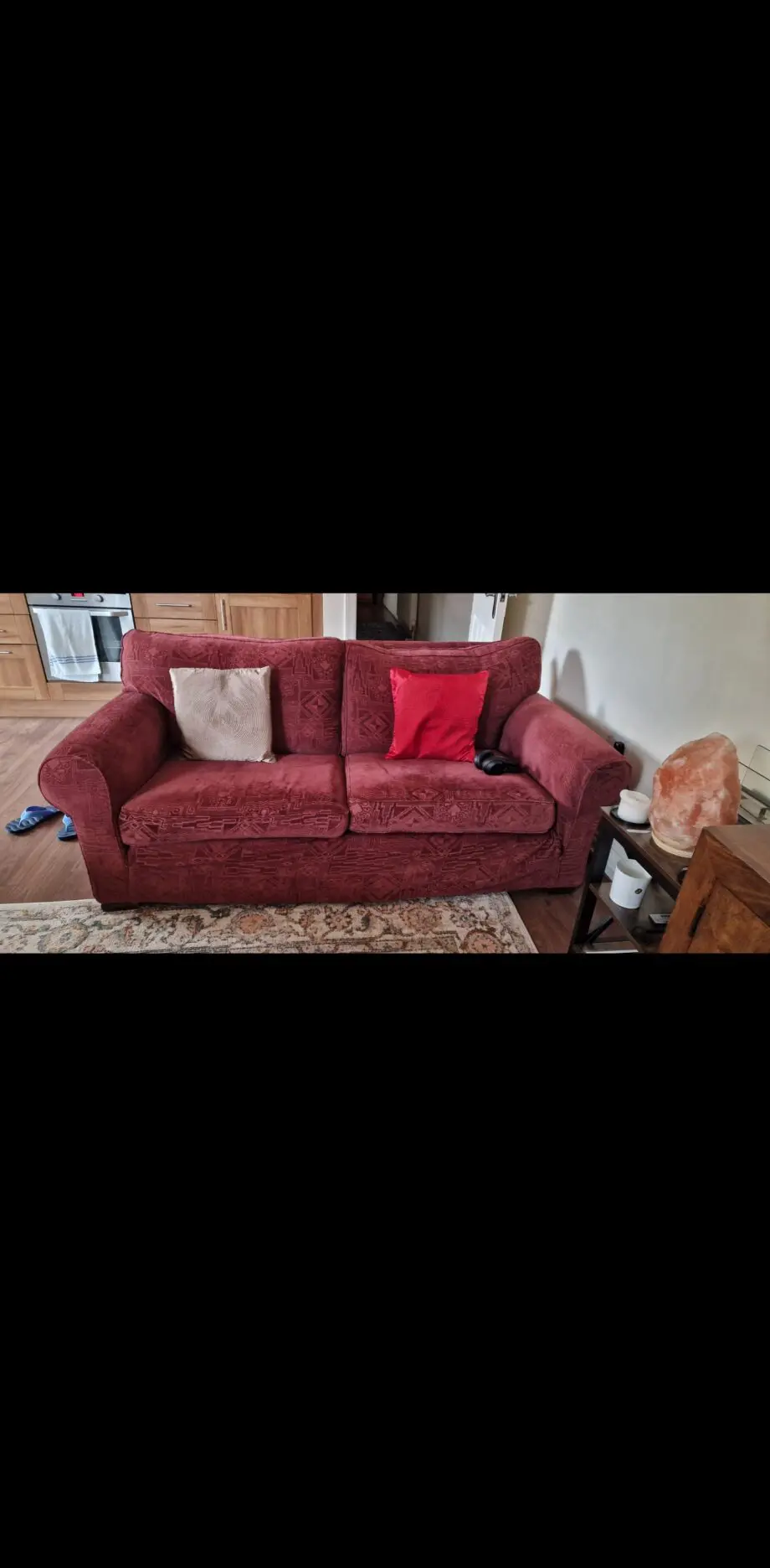 Maroon 3+2 seater sofa