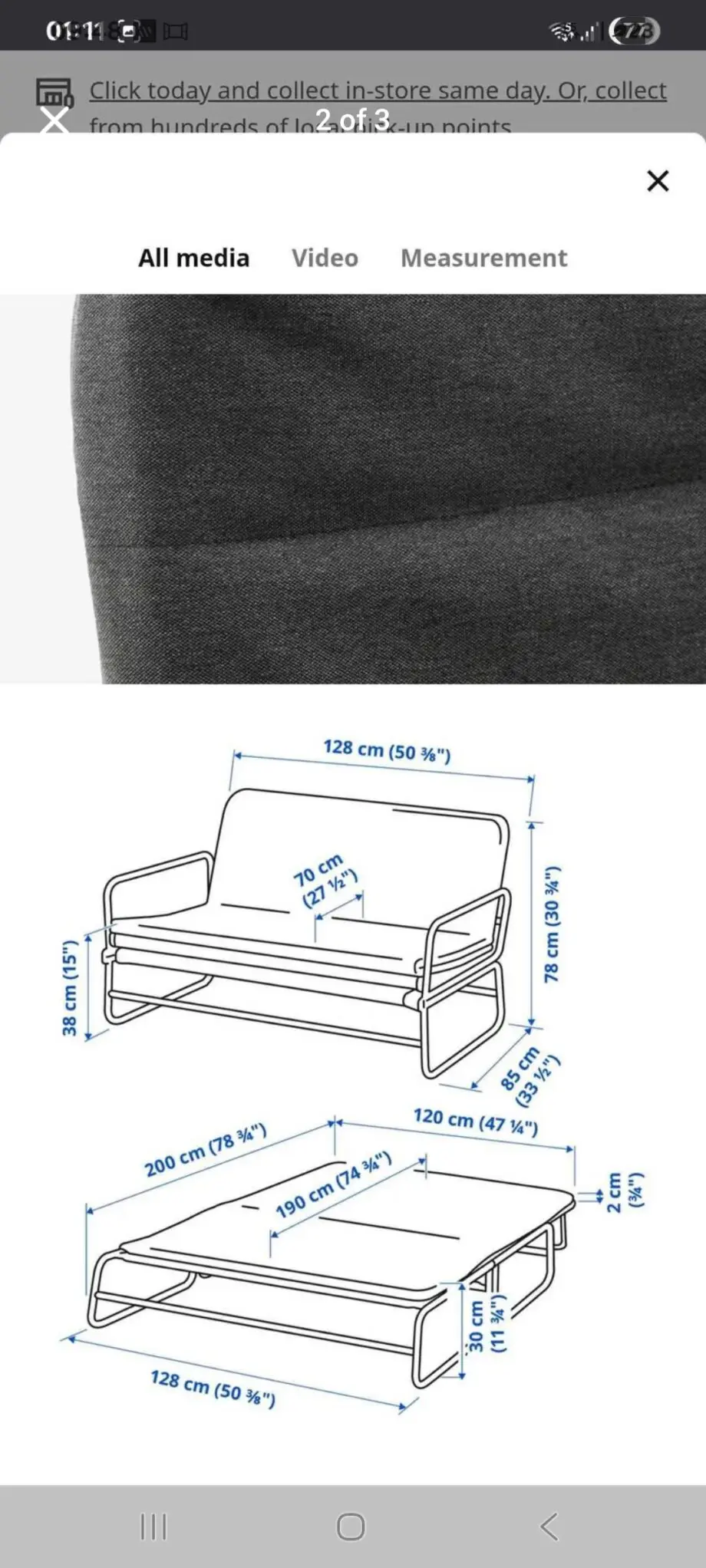 Ikea double sofa bed