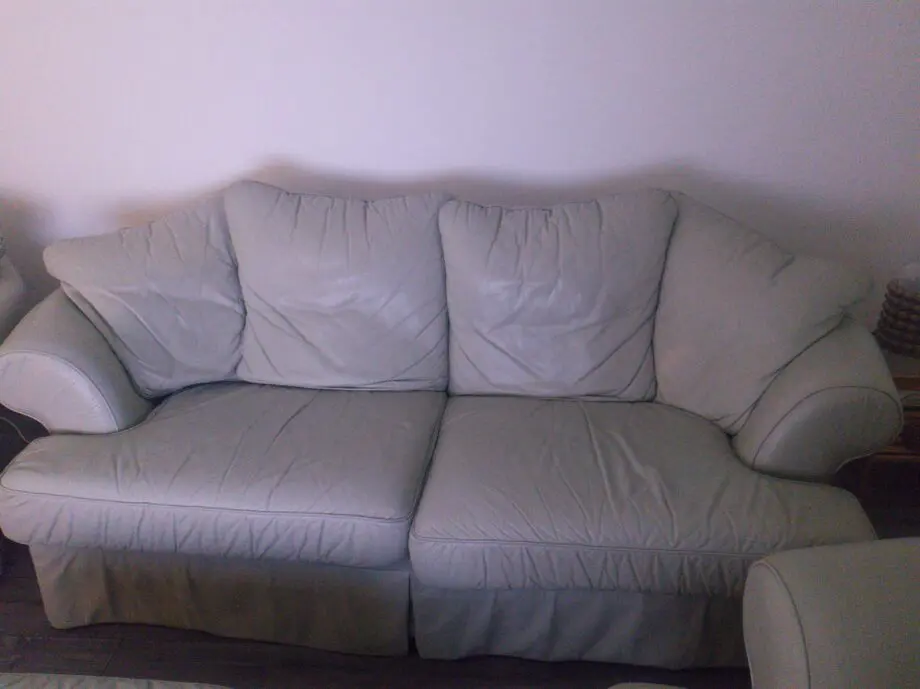 Land of Leather sage green 3 piece suite