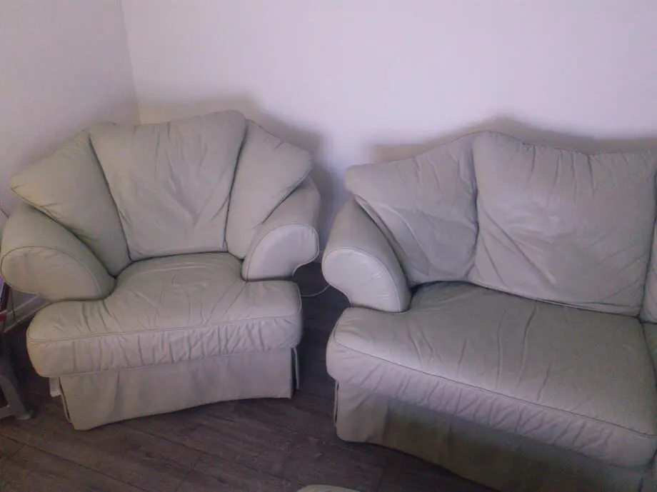 Land of Leather sage green 3 piece suite