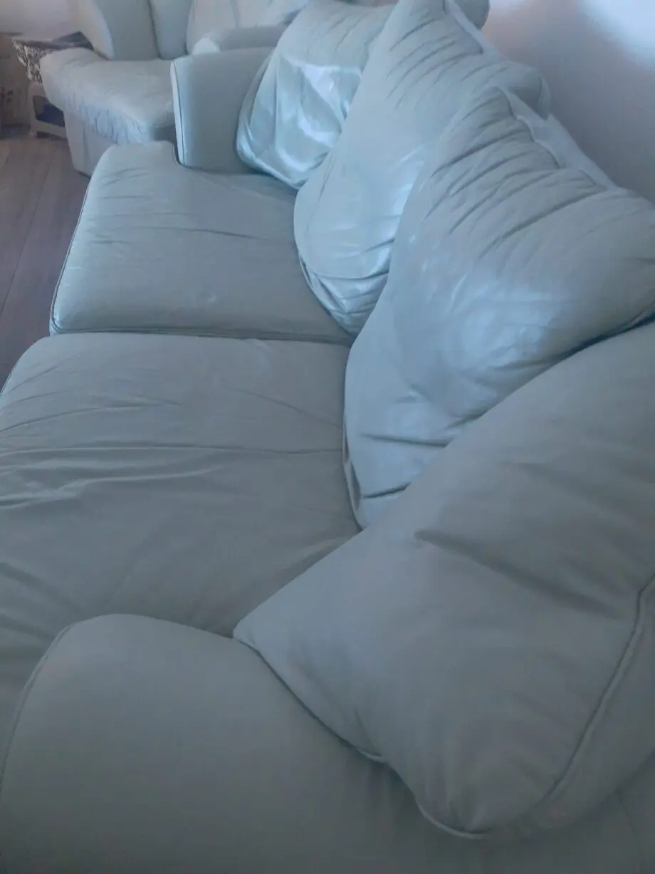 Land of Leather sage green 3 piece suite