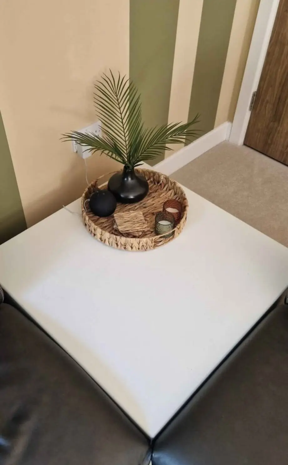 Leather rising Dune l-shaped sofa with coffee table set