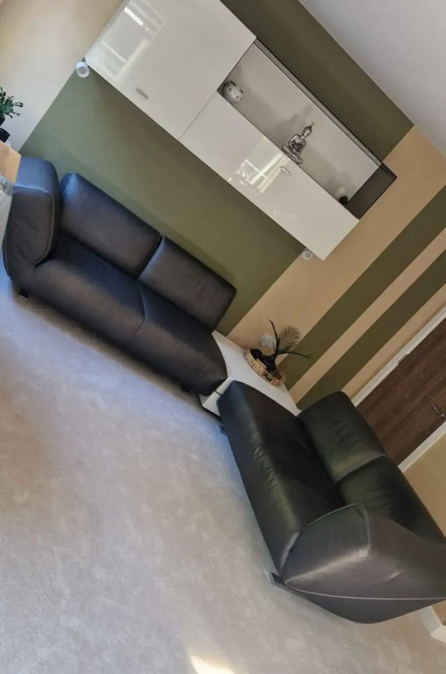 Leather rising Dune l-shaped sofa with coffee table set