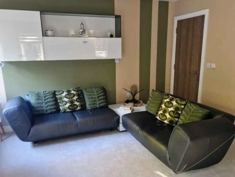 Leather rising Dune l-shaped sofa with coffee table set