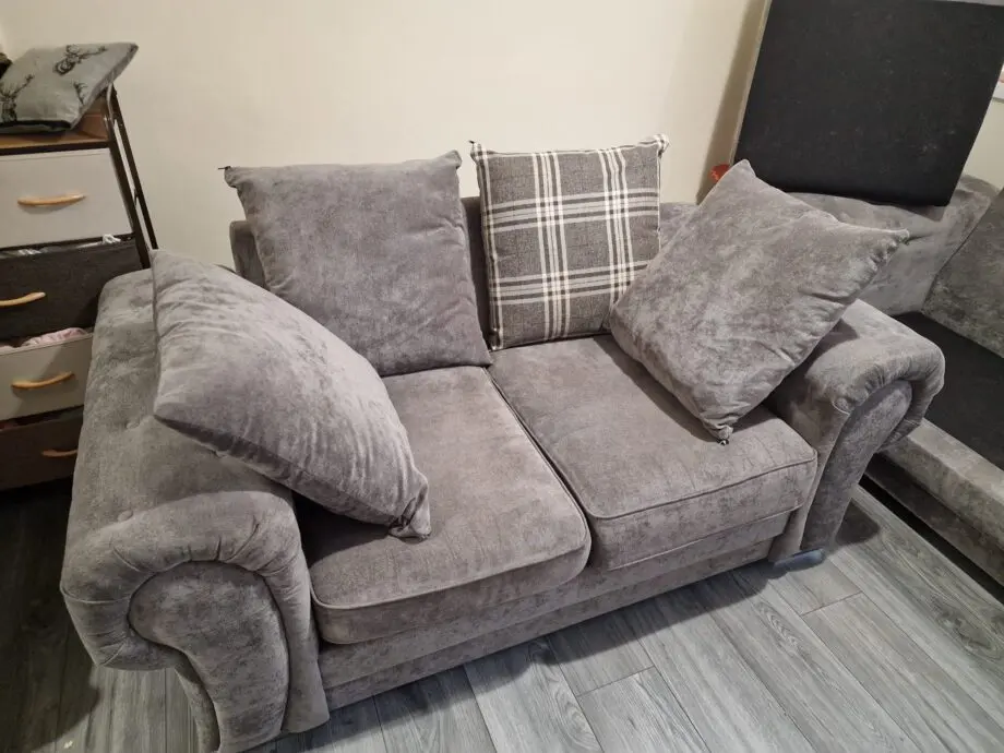 Grey fabric sofas