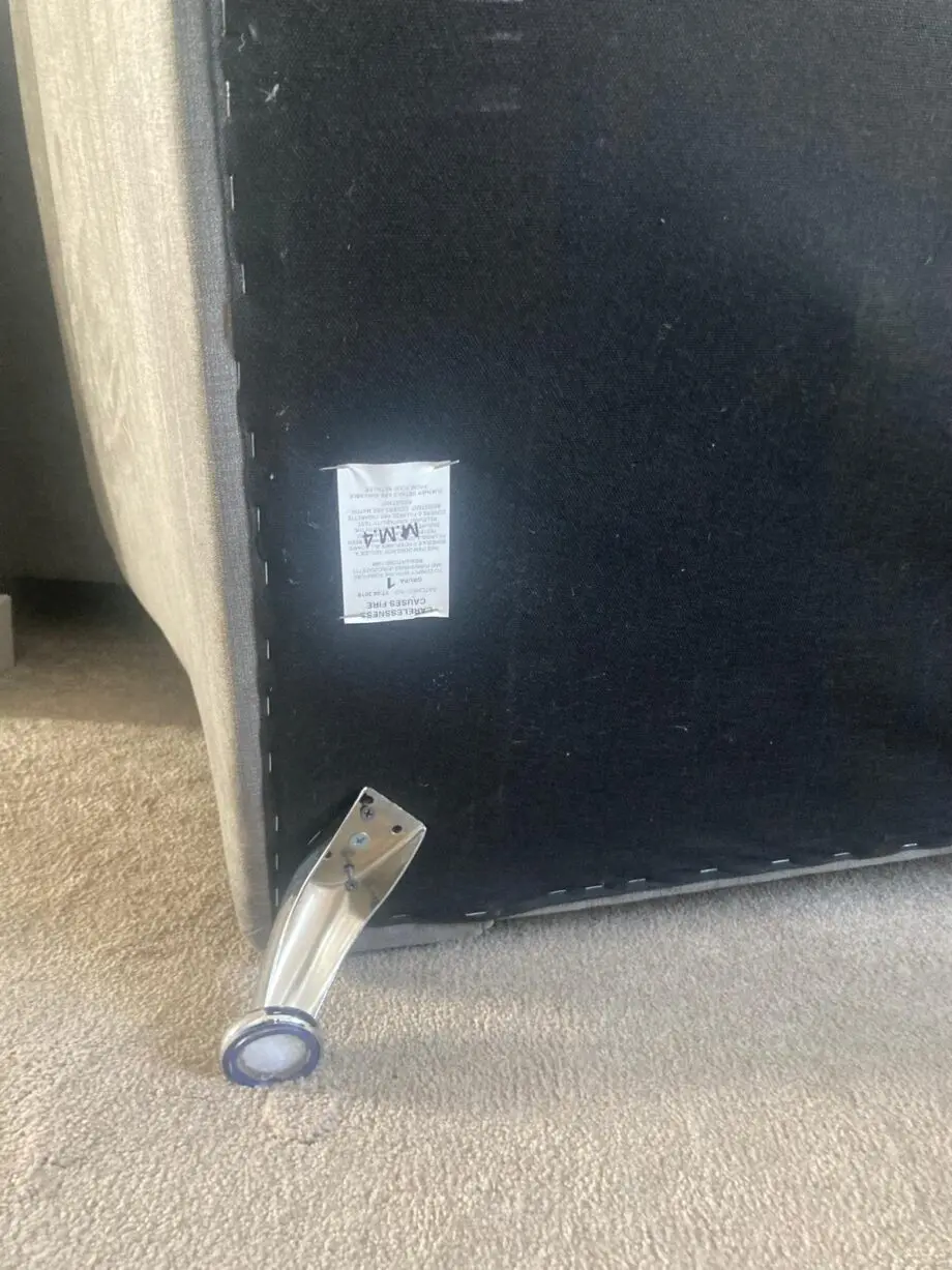 2 x Grey 2 seater scatter back sofas & fooststool
