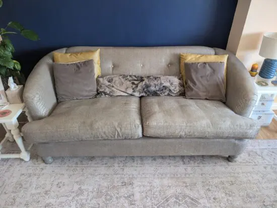 DFS 4 seater sofa, snuggler and Footstall in Grey