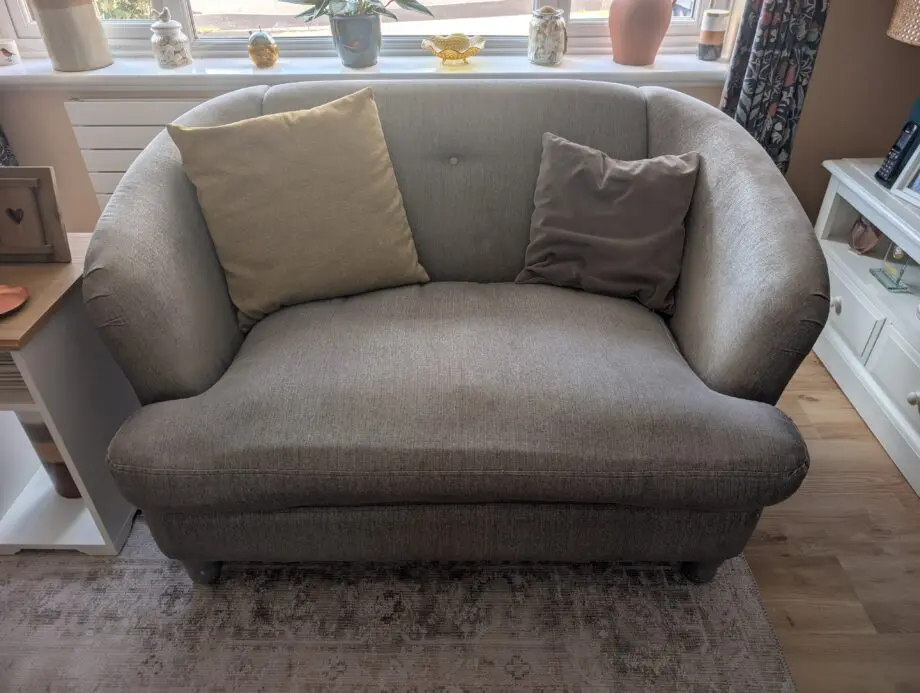 DFS 4 seater sofa, snuggler and Footstall in Grey