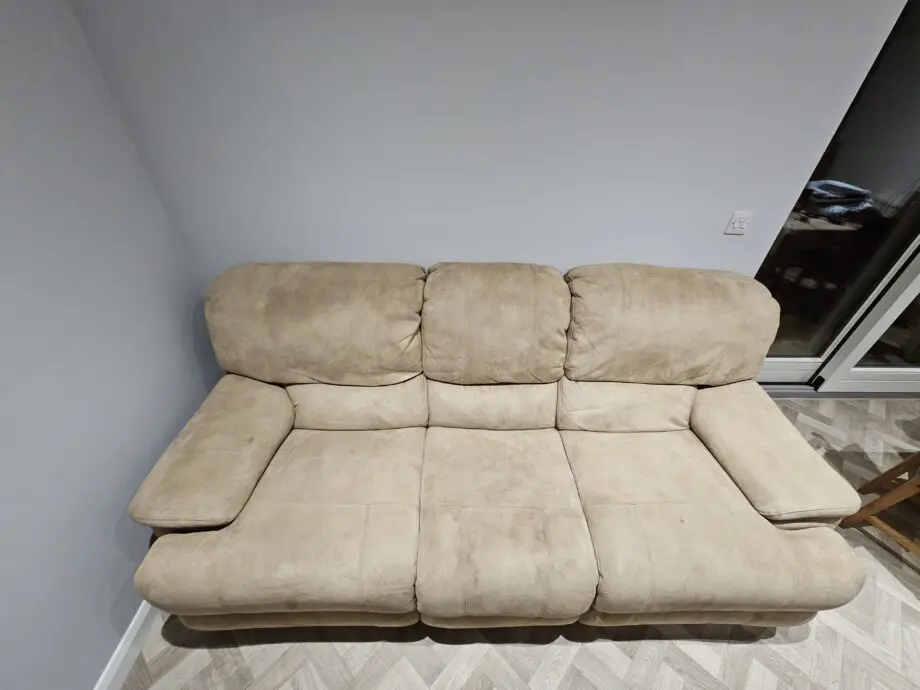 Beige 3 person sofa with sleep function