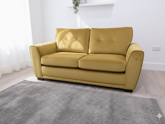 Brand new unused Kian 2 Seater Sofa Bed - Mustard Colour