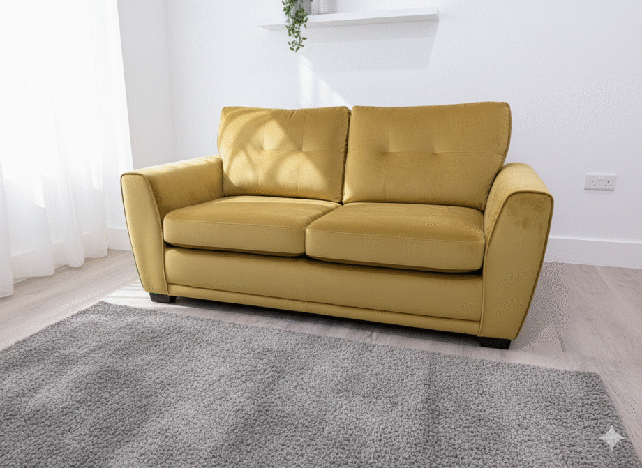 Brand new unused Kian 2 Seater Sofa Bed - Mustard Colour