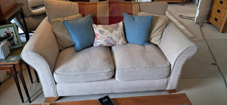 M & S Oatmeal two seater sofa and armchair