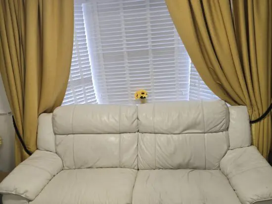 DFS 3 seater white leather sofa