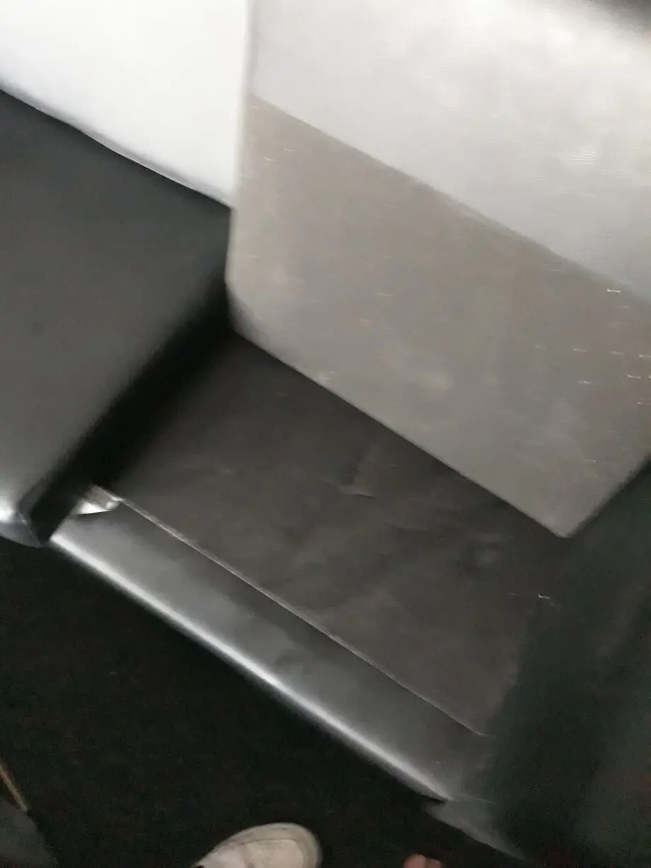 2 seater black pvc sofa