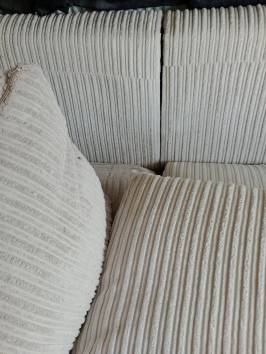 Oak furniture land 4 seater beige sofa