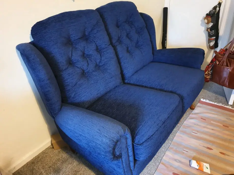HSL bespoke new sofa on wooden legs