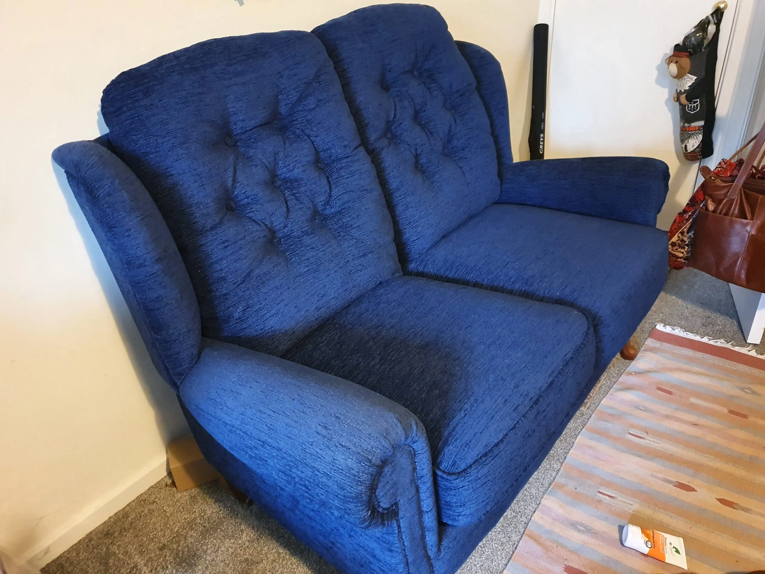 HSL bespoke new sofa on wooden legs