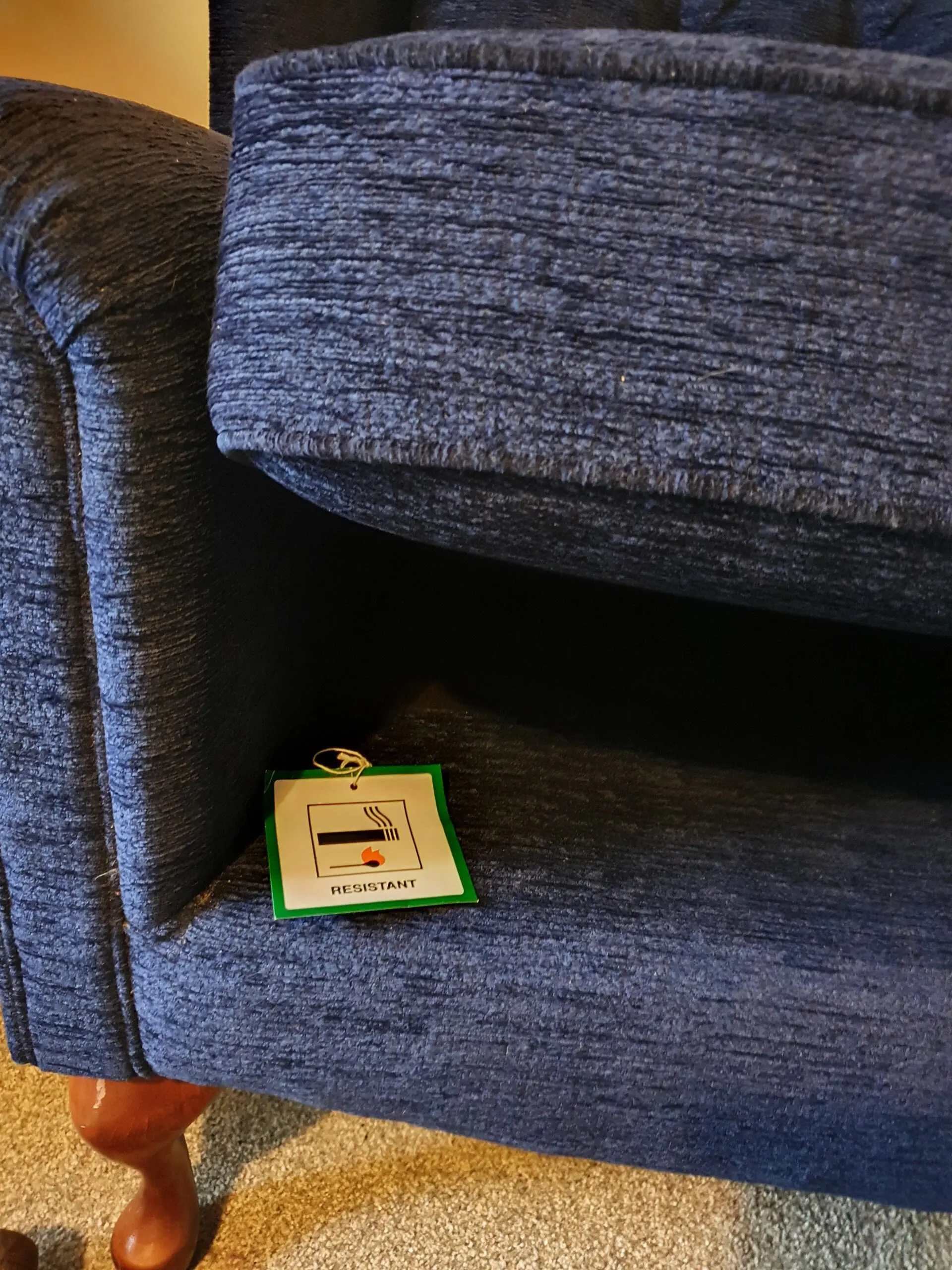 HSL bespoke new sofa on wooden legs