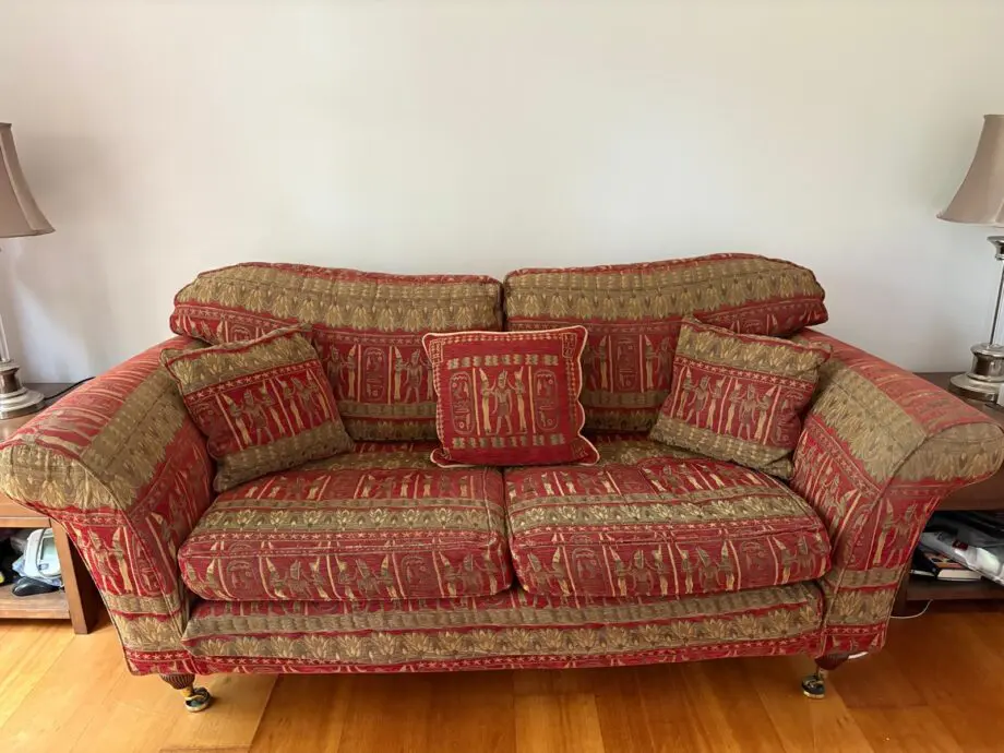 Vintage Tapestry 3-Seater MultiYork Sofa, red & gold design