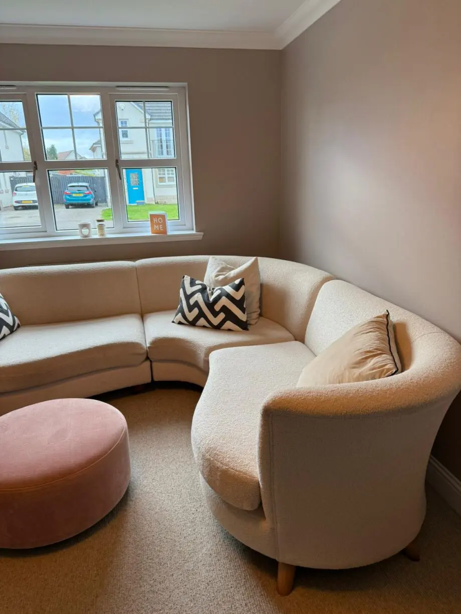 DFS Boucle cream sofa set