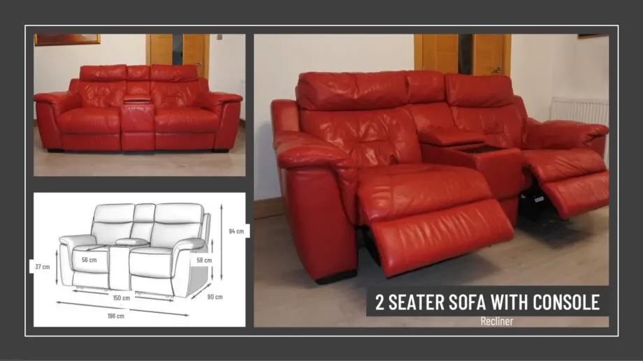 DFS red sofa set