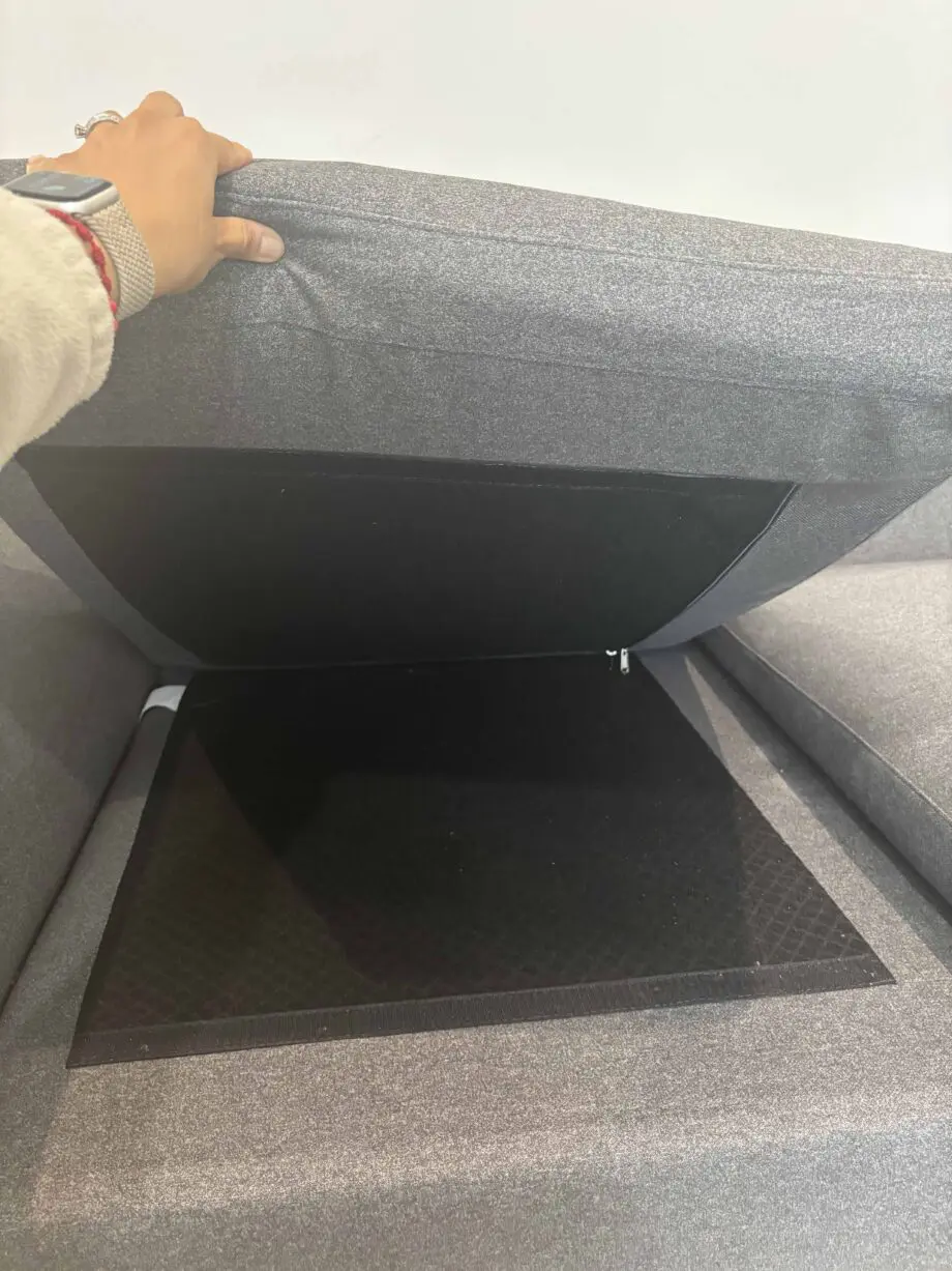 Charcoal grey 3 seater sofa with leg rest - foam seat padding - & matching chair