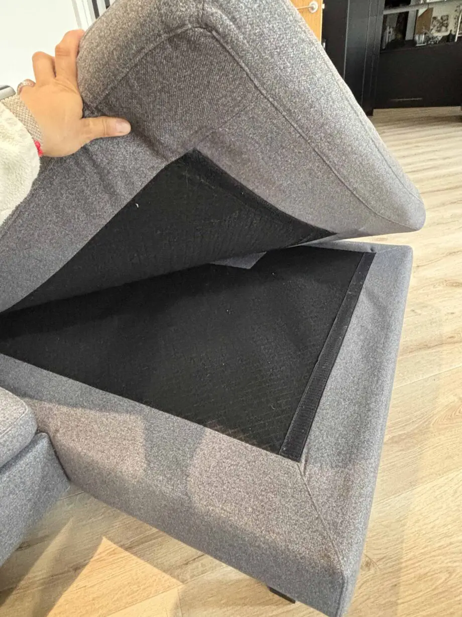 Charcoal grey 3 seater sofa with leg rest - foam seat padding - & matching chair