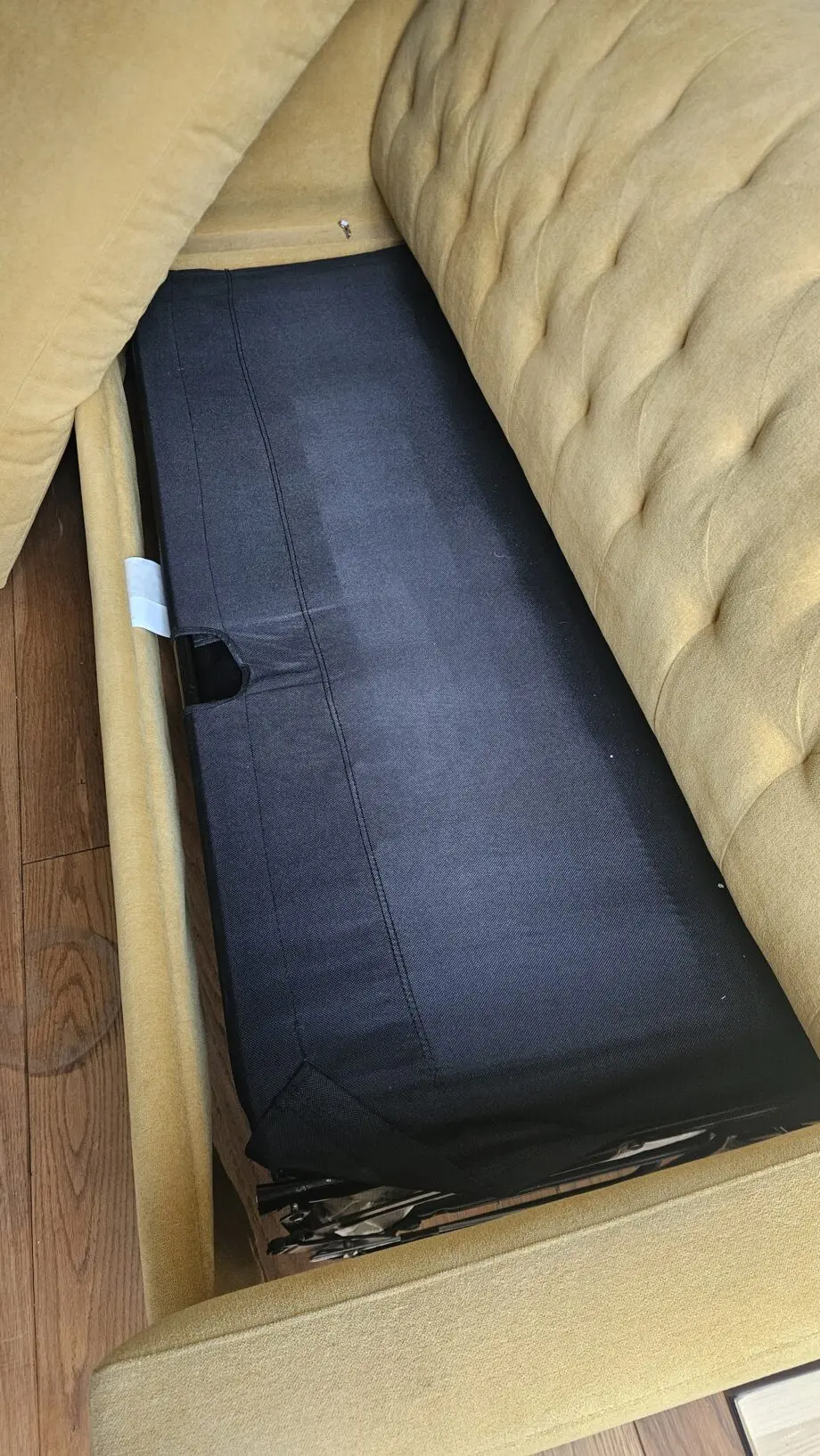 Custom-made yellow queen sofa bed