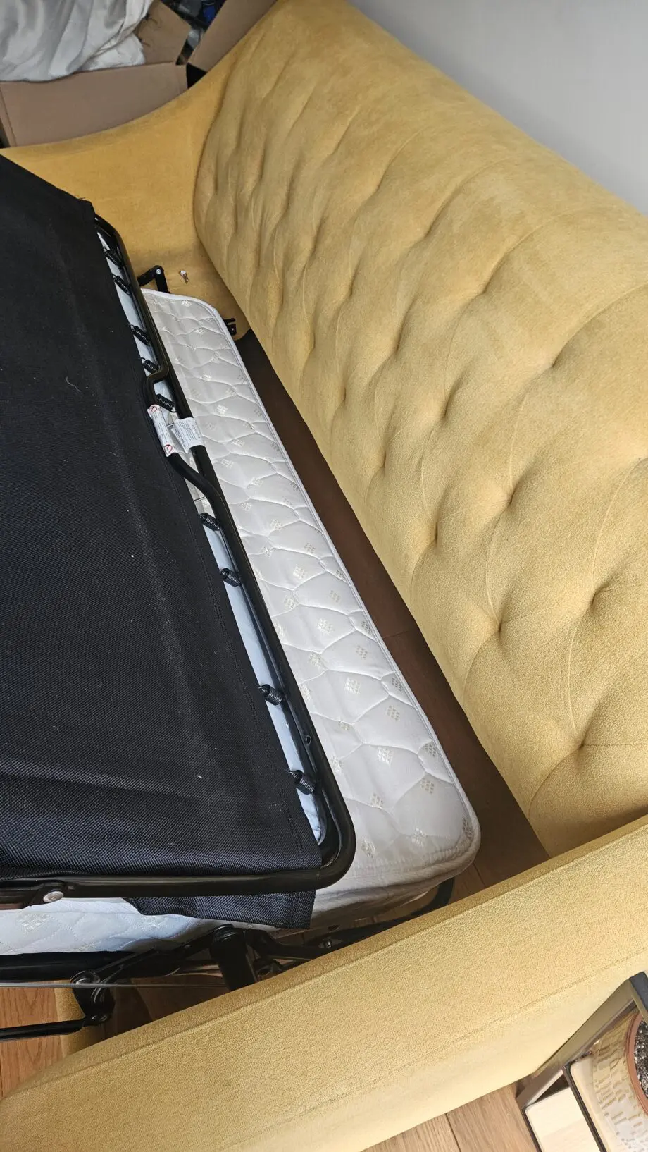 Custom-made yellow queen sofa bed