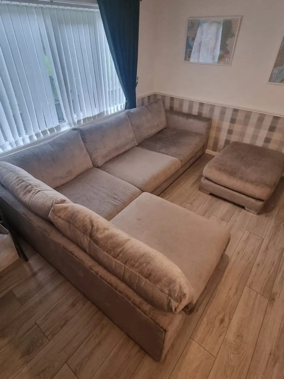 Sofology L shape sofa with footstool