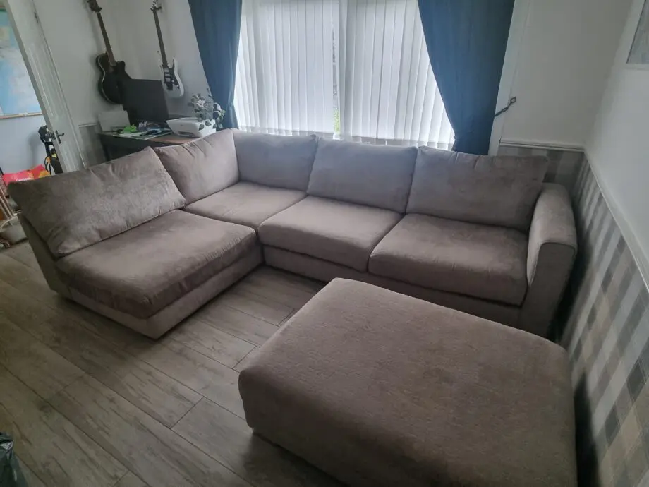 Sofology L shape sofa with footstool