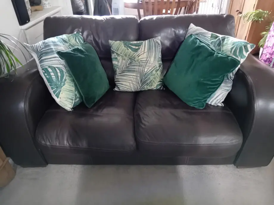 John Lewis Chocolate Brown Leather 2 & 3 Seater Sofas