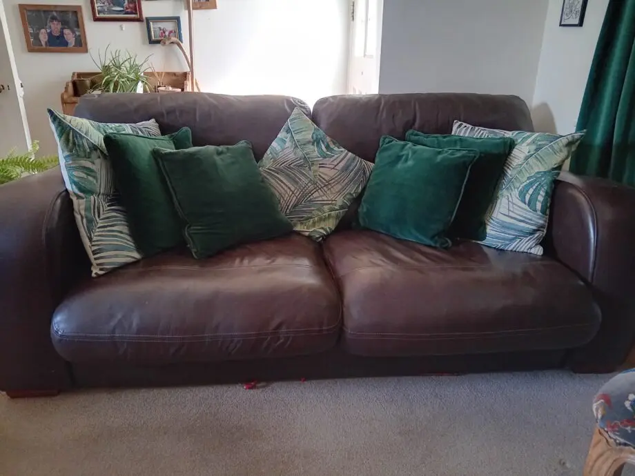 John Lewis Chocolate Brown Leather 2 & 3 Seater Sofas
