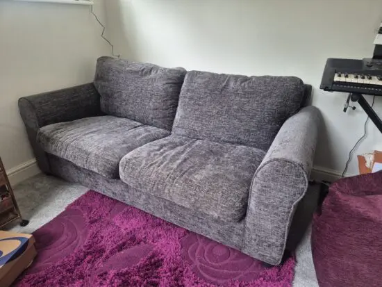 Grey 2-seater sofa bed