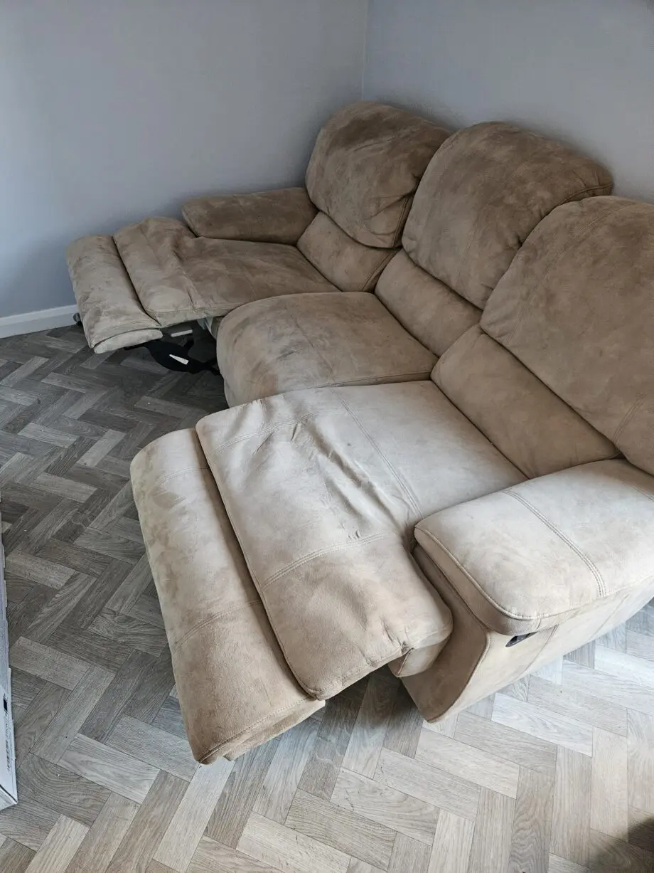 Beige 3 person sofa with sleep function