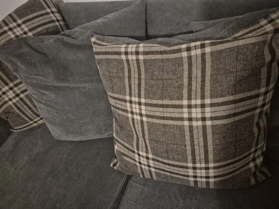 3 seater sofa, cuddle armchair and storage footstool