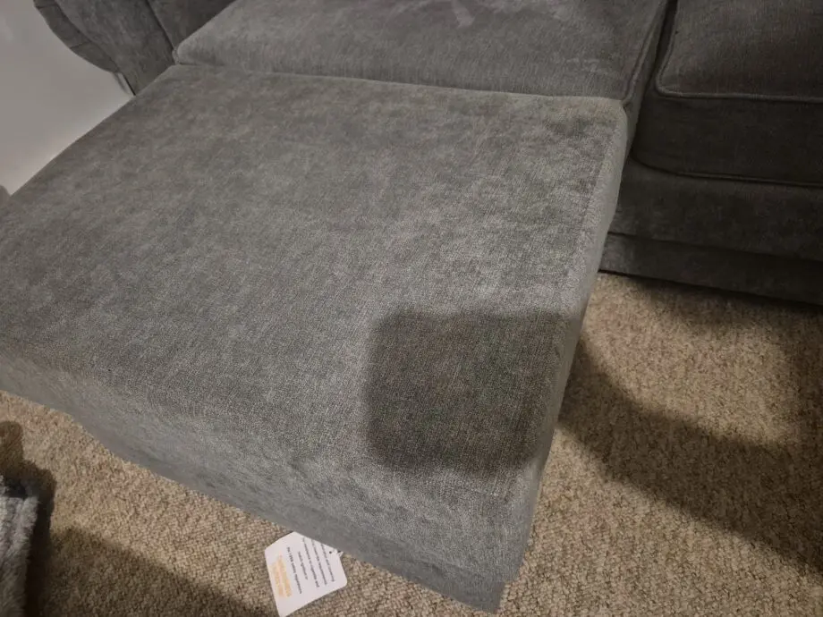 3 seater sofa, cuddle armchair and storage footstool